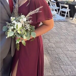 Azazie Burgundy Maxi Dress